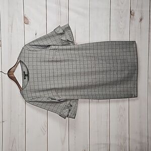 Banana Republic Houndtooth Plaid Ruffle Half Sleeve Dress - Size 6